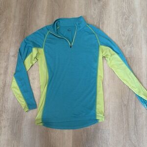 Stoic 100% Merino Wool 1/4 Zip Long Sleeve Base Layer Women's Large Color Block